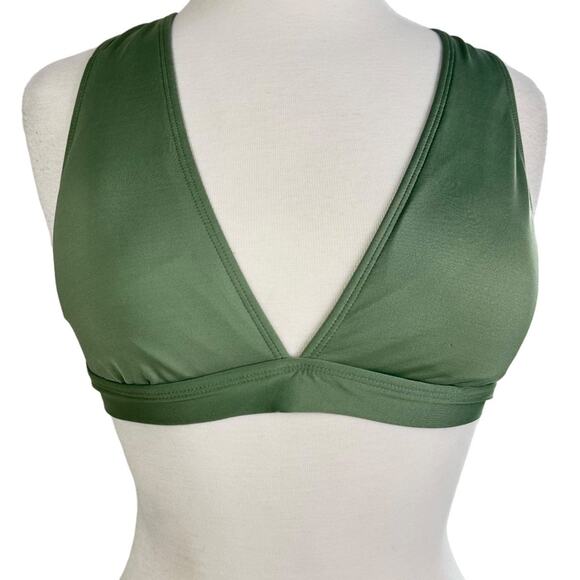 Mossimo Olive Green Bikini Top Criss Cross Swimsuit Bathing Suit Bikini Size M - Picture 5 of 10